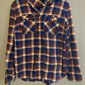 J. Crew Blue and Brown Plaid Shirt
